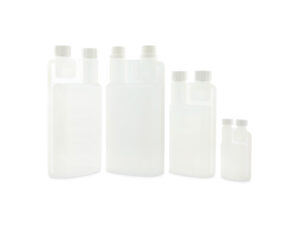 Doseerflessen in plastic twinneck