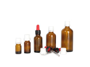 Glazen flesjes met pipetten