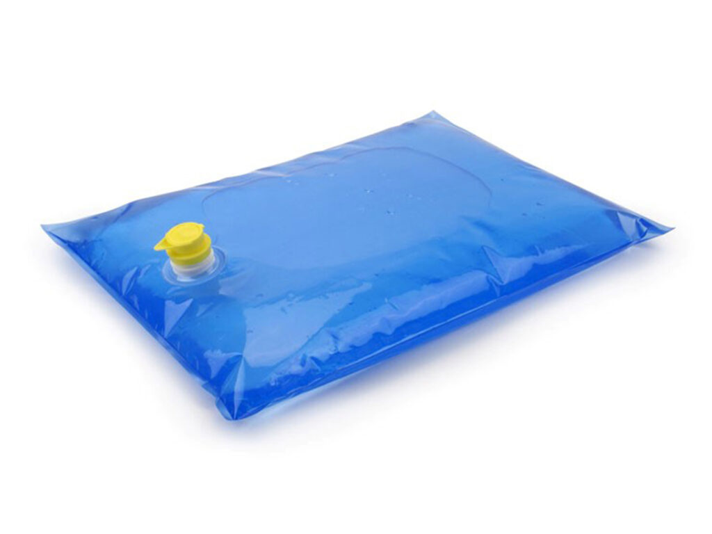 Poche bleue avec bouchon